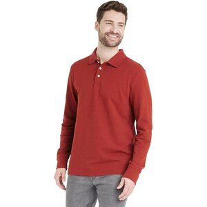 Goodfellow Maroon Red Cotton Blend Long Sleeve Polo Shirt -- Size Small 36/37